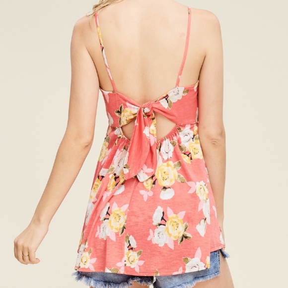 Floral Tie-Back Tank 11009 - Picture 2 of 7